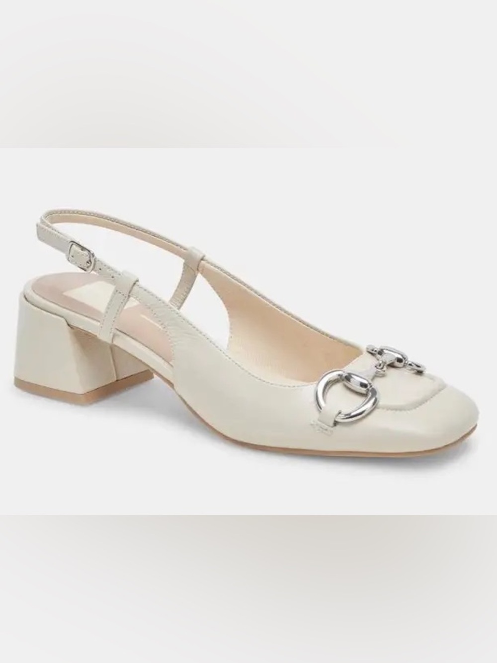 Dolce Vita Melli Heels Ivory Crinkle Patent, 7.5